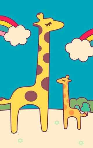 可爱长颈鹿手机壁纸